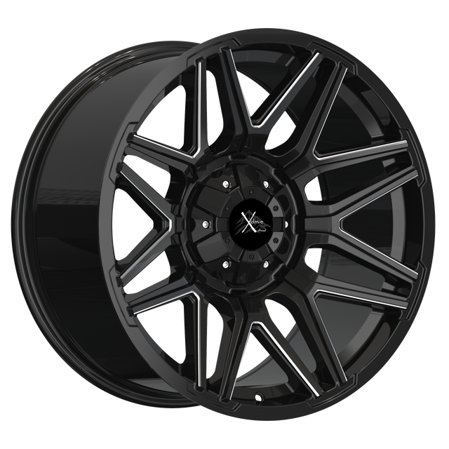 22x10 Off-Road Wheel Rim 6x135 +25 Gloss Black Black Milled — Xdrive X002G