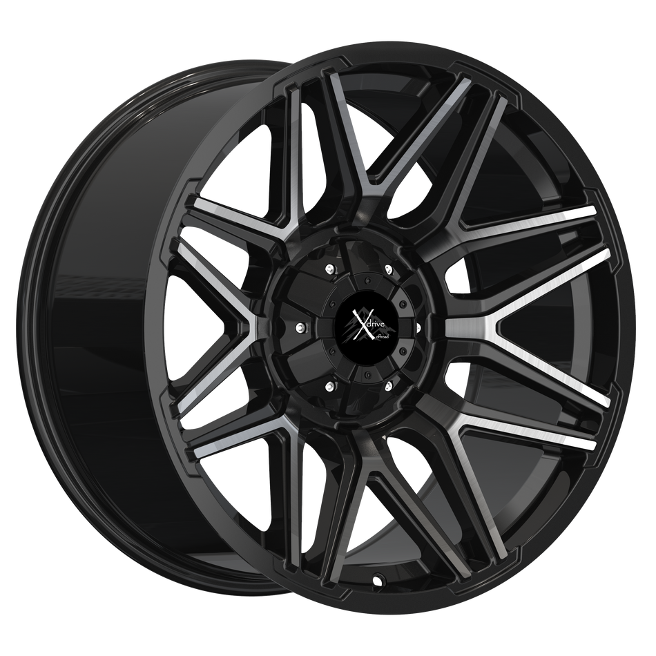 Xdrive Offroad 22X10 X002 Offroad Wheels 6X135/139.7 PCD -25mm Offset Gloss Black Brushed Tint Rims