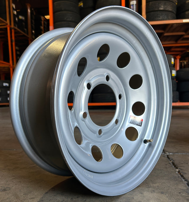 15x6 Trailer Wheel 6 Lug (6x5.5) Steel Silver Modular — NCC — TireGuru item F2519156030