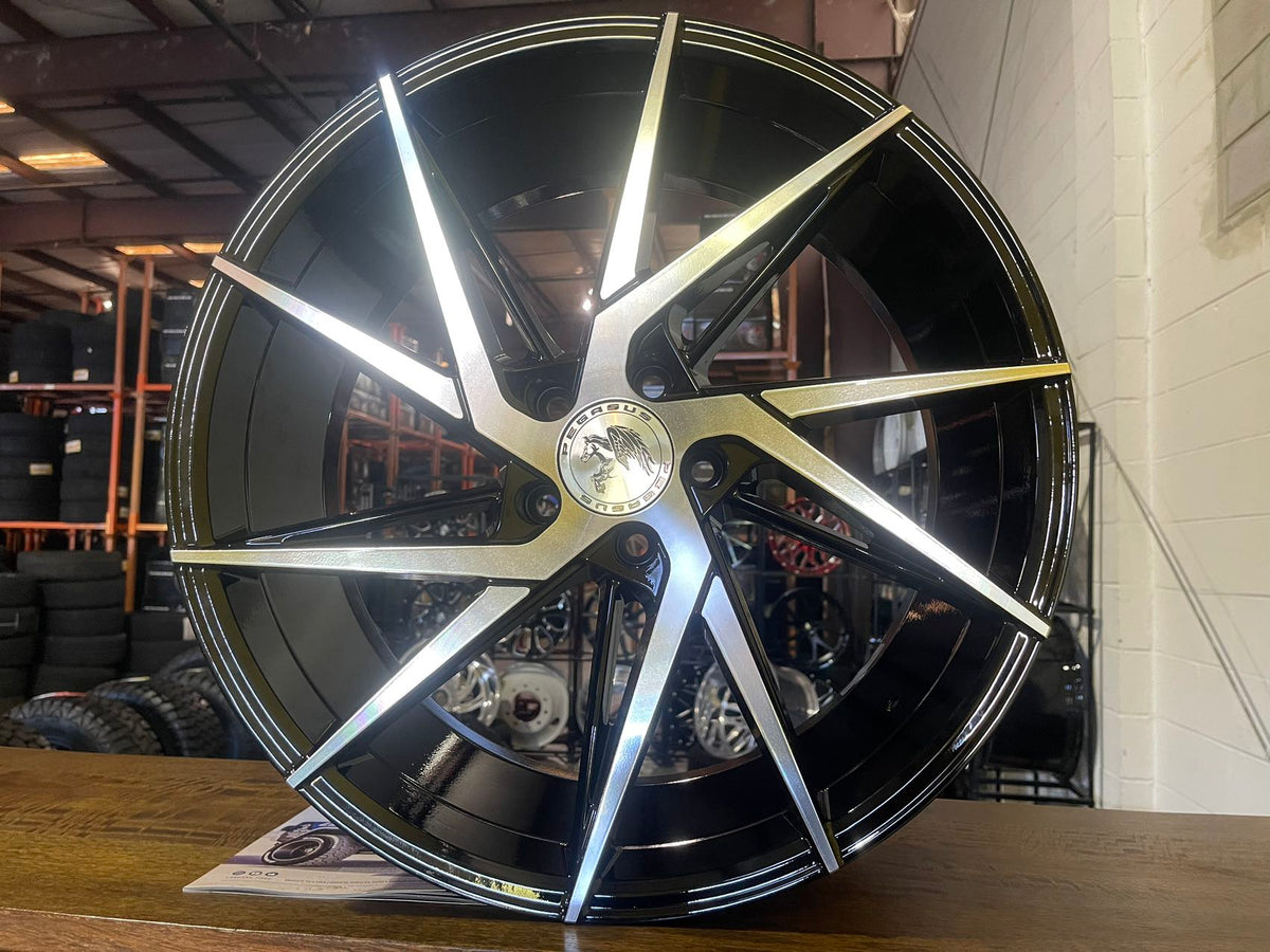 Pegasus CW730 20x8.5 wheel Black Machine Face