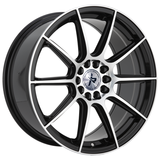 Impact Racing 18X8.0 Wheel |5X110/114.3 PCD |38mm Offset |73.1mm CB Gloss black with Machined face Rims