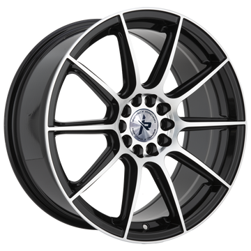 Impact Racing 18X8.0 Wheel 502|5X100/114.3 PCD |38mm Offset |73.1mm CB Gloss black with Machined face Rims