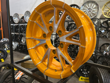 15x6 Trailer Wheel 6 Lug (6x5.5) Aluminum Orange Machined — Rhino CW516 — TireGuru item CW516OM