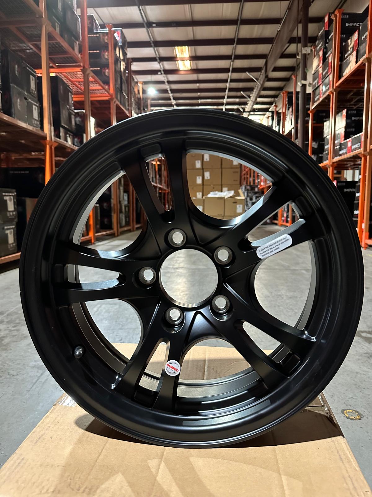 15x5 Trailer Wheel 5 Lug (5x4.5) Alloy Matte Black — SUJA — TireGuru item SUJA-150-500-5BMP