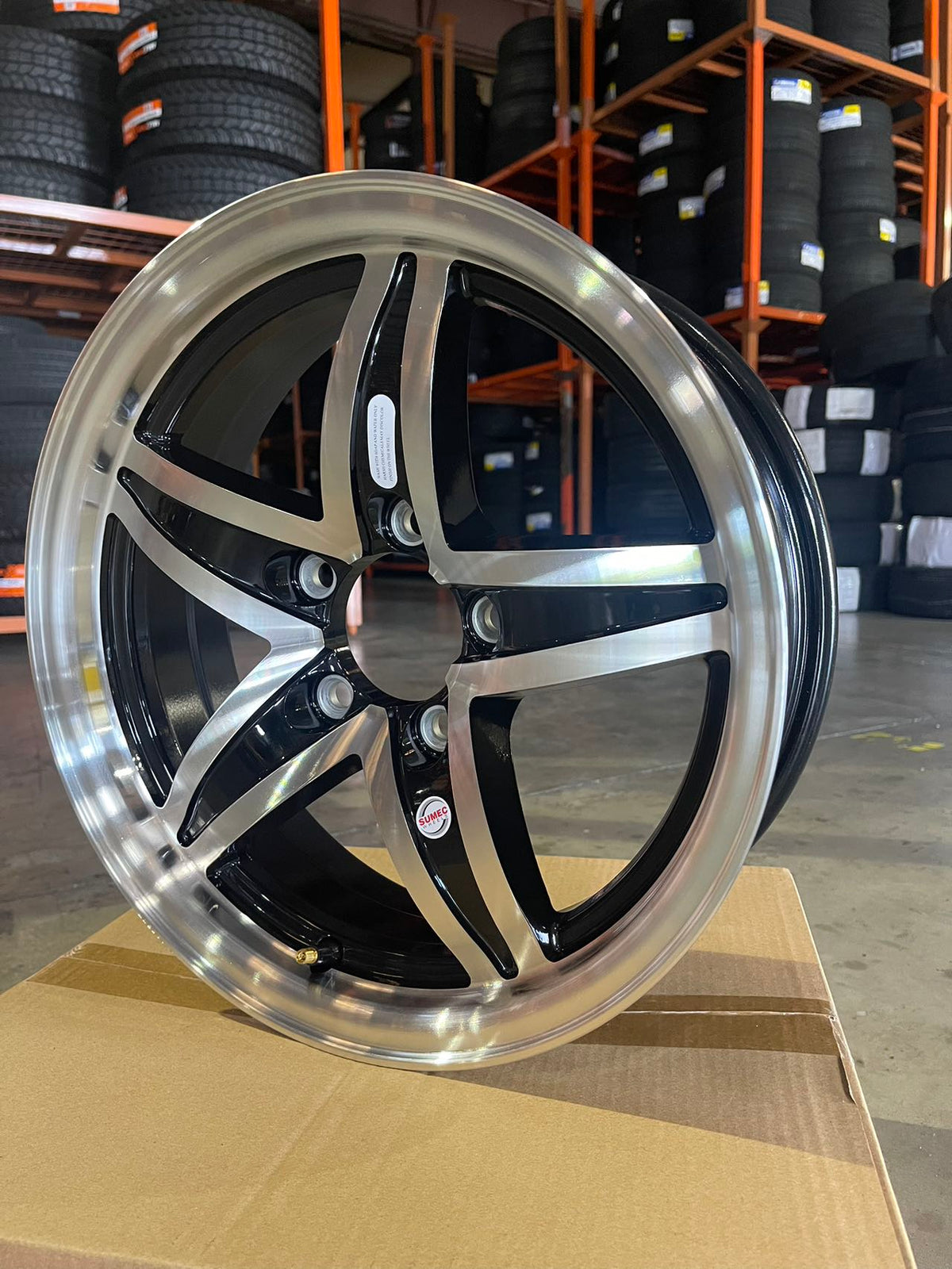 15x5 Trailer Wheel 5 Lug (5x4.5) Black Machined — SULY — TireGuru item SULY1505005BMF