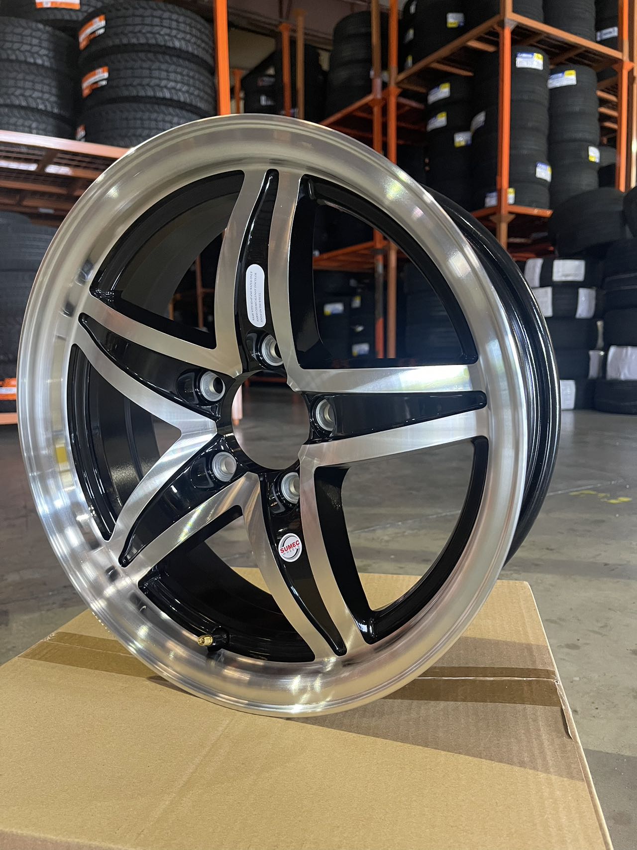 15x5 Trailer Wheel 5 Lug (5x4.5) Black Machined — SULY — TireGuru item SULY1505005BMF