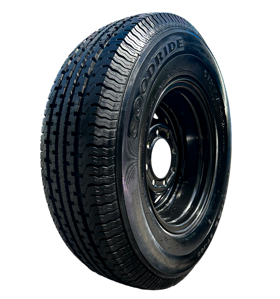 GOODRIDE ST100 235/80R16 10PR Trailer Tires on Rim 16X6 8X6.5 Black Modular