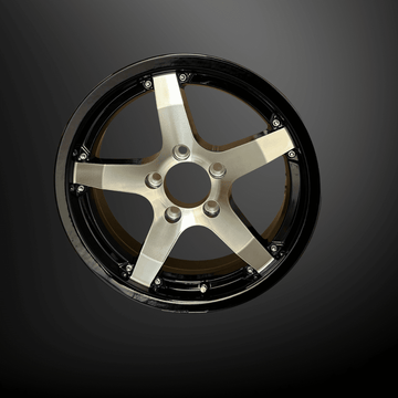 14x5.5 Trailer Wheel 5 Lug (5x4.5) Aluminum Black Machined — Rhino Classic 501