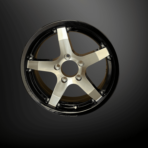 14x5.5 Trailer Wheel 5 Lug (5x4.5) Aluminum Black Machined - Rhino Classic 501
