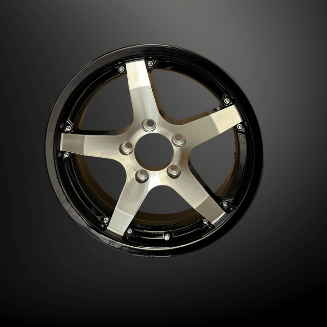 14x5.5 Trailer Wheel 5 Lug (5x4.5) Aluminum Black Machined — Rhino Classic 501