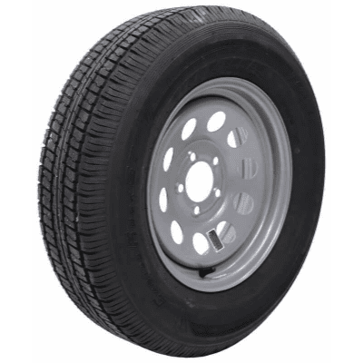SET Of 4 CASTLE ROCK ST205/75R14-8PR Trailer Tire and 5 Lug Galvanized Wheel Bundle
