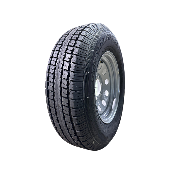 CASTLE ROCK ST225/75R15-10PR Trailer Tire and 6 Lugs Silver Wheel Bundle