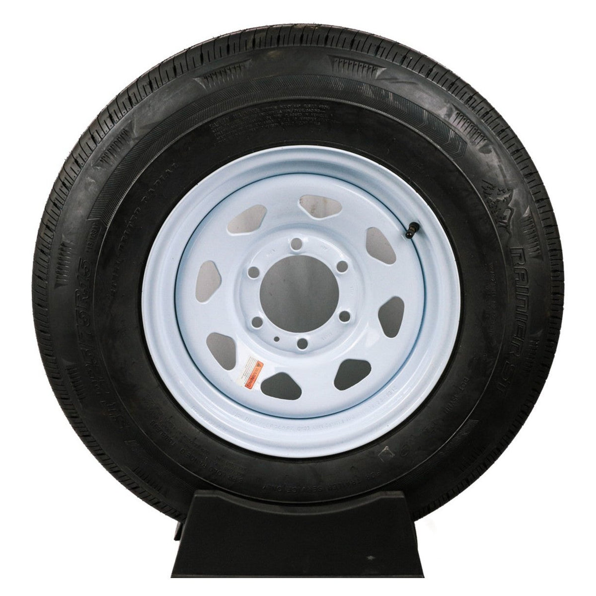 WESTLAKE ST100 ST225/75R15 117/112M E Trailer Tire on 6Lug White Spoke Wheel